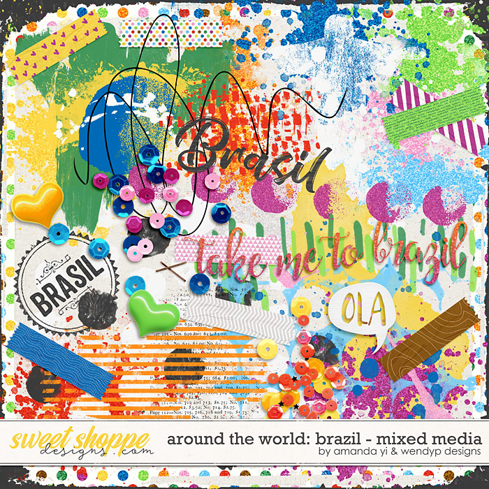 Around the world: Brazil - Mixed Media by Amanda Yi & WendyP Designs