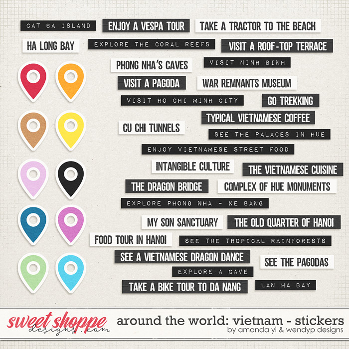 Around the world: Vietnam - Stickers by Amanda Yi & WendyP Designs Around the world: Vietnam - Stickers by Amanda Yi & WendyP Designs