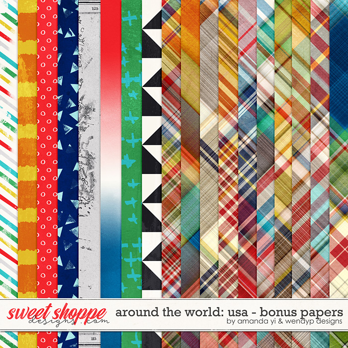 Around the world: USA - bonus papers by Amanda Yi and WendyP Designs