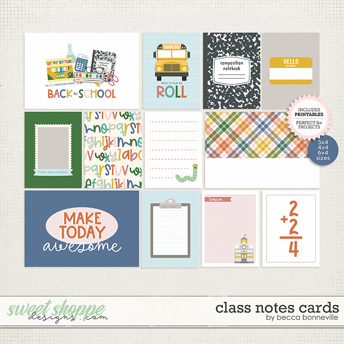 Class Notes Cards by Becca Bonneville