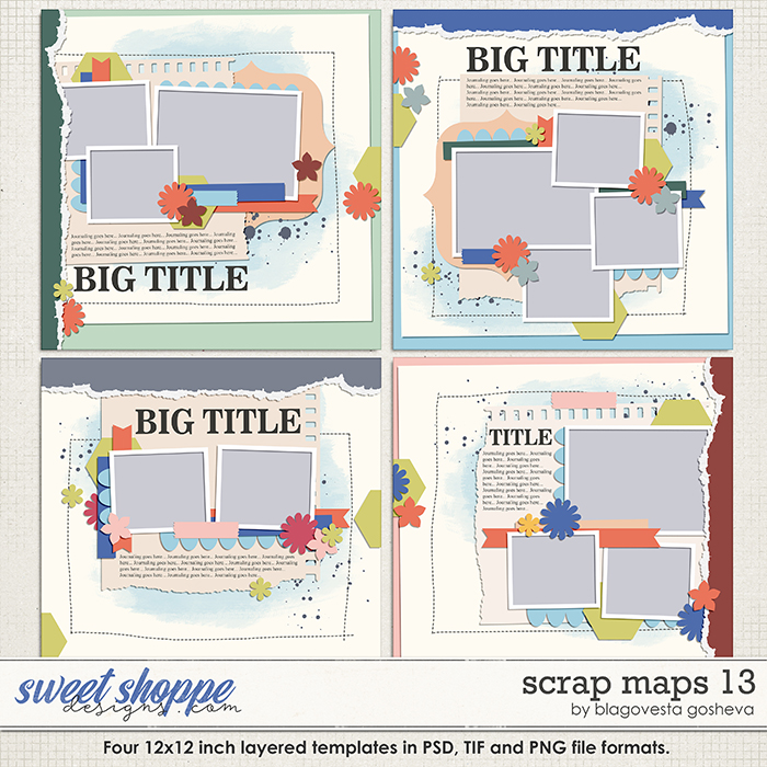 Scrap Maps 13 {layered templates} by Blagovesta Gosheva