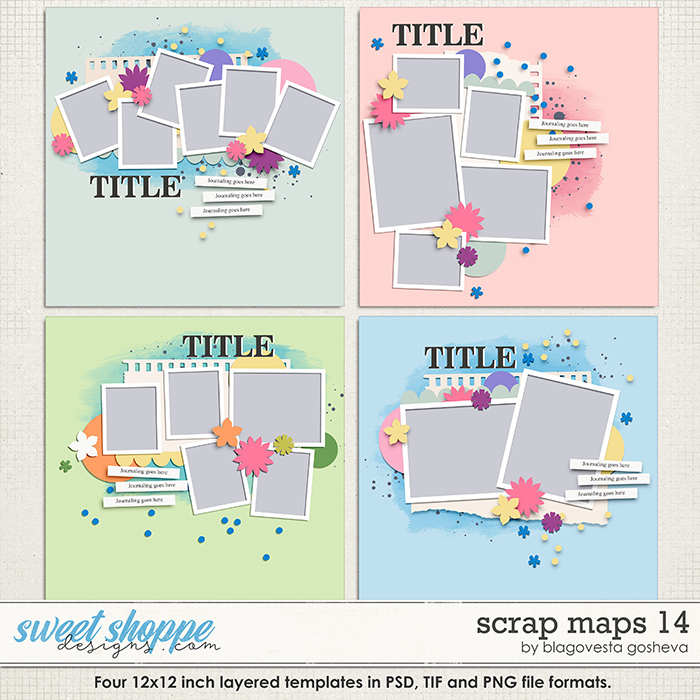 Scrap Maps 14 {layered templates} by Blagovesta Gosheva