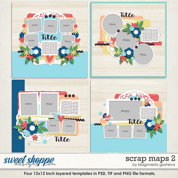 Scrap Maps 2 {layered templates} by Blagovesta Gosheva