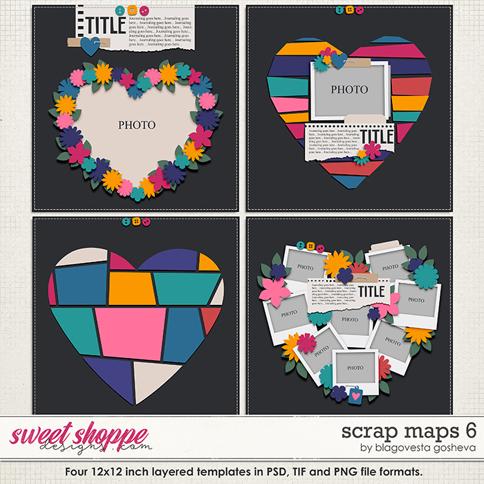 Scrap Maps 6 {layered templates} by Blagovesta Gosheva