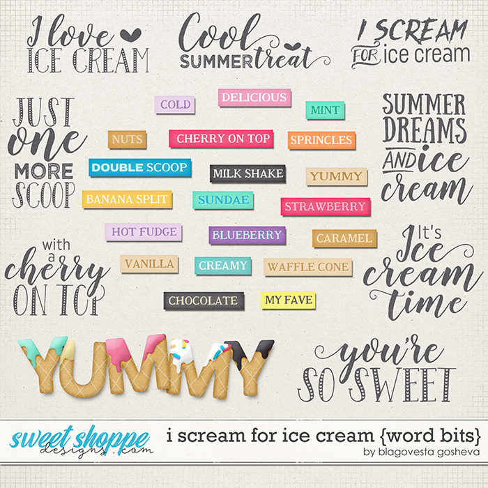 I scream for ice cream {word bits} by Blagovesta Gosheva