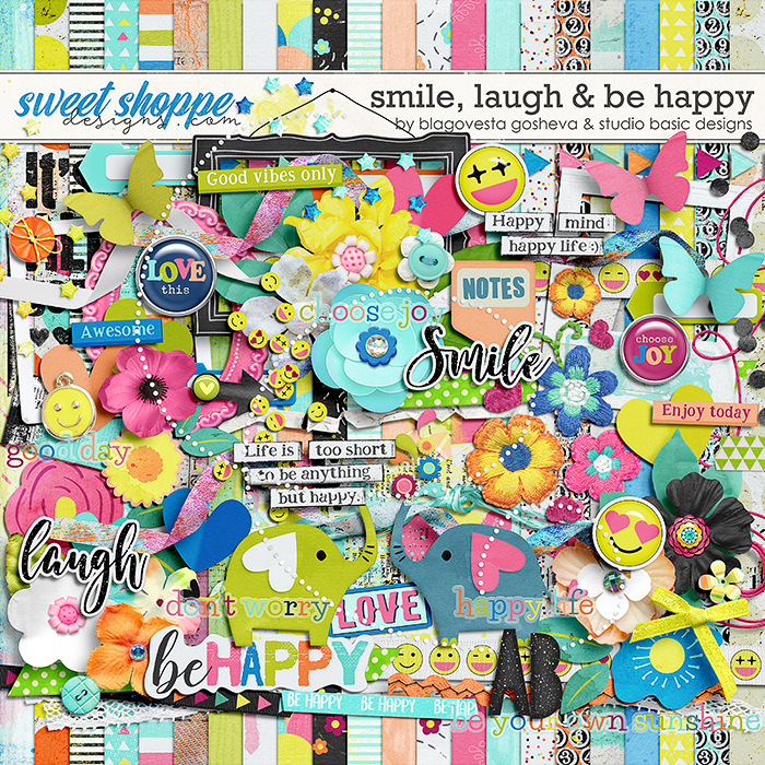 Smile, Laugh & Be Happy Kit by Blagovesta Gosheva and Studio Basic