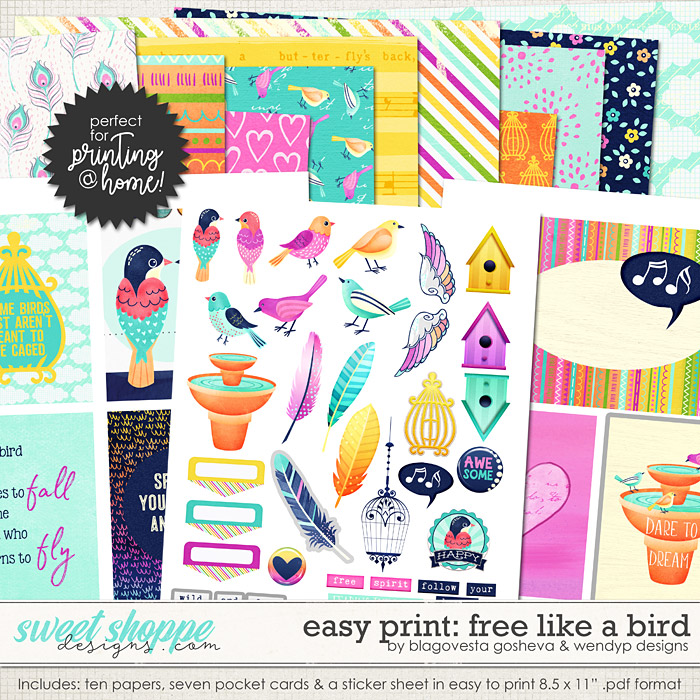 Easy print: Free like a bird by Blagovesta Gosheva & WendyP Designs