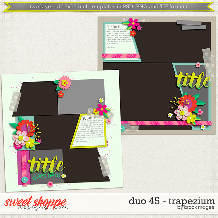 Brook's Templates - Duo 45 - Trapezium by Brook Magee