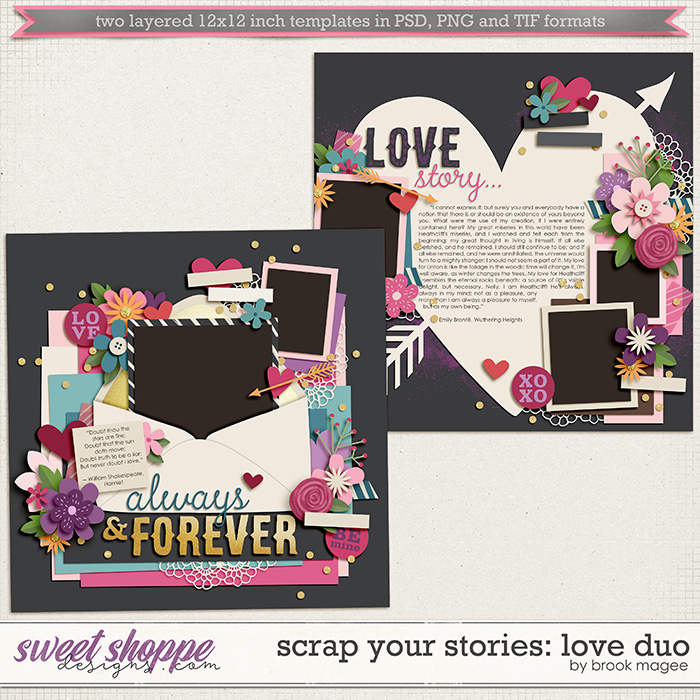 Brook's Templates - Scrap your Stories: Love Duo by Brook Magee