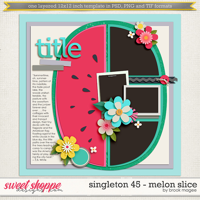 Brook's Templates - Singleton 45 - Melon Slice by Brook Magee