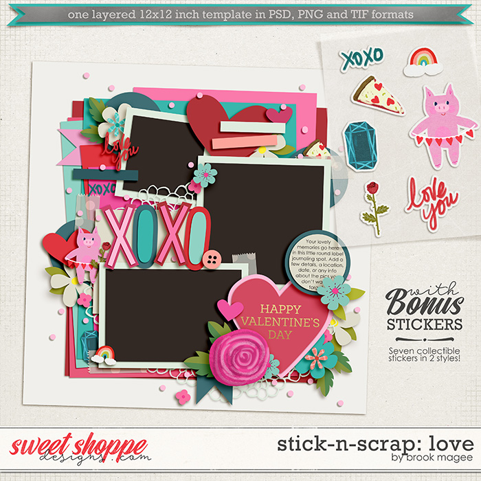 Brook's Templates - Stick-N-Scrap: Love by Brook Magee