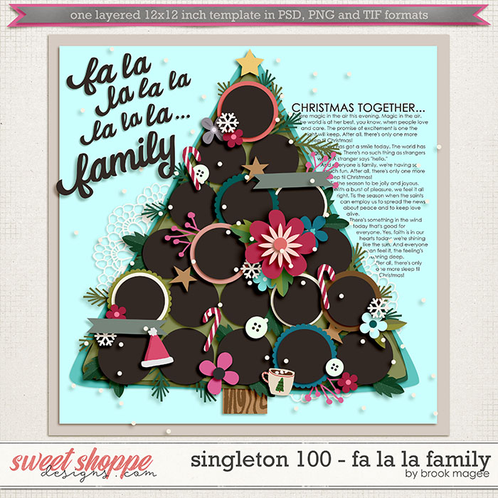 Brook's Templates - Singleton 100 - Fa La La Family by Brook Magee