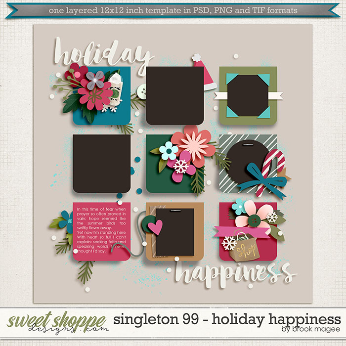 Brook's Templates - Singleton 99 - Holiday Happiness by Brook Magee