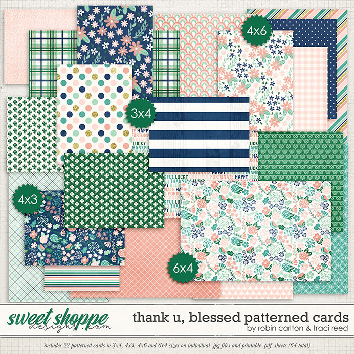 Thank U, Blessed Patterned Cards by Robin Carlton & Traci Reed Thank U, Blessed Patterned Cards by Robin Carlton & Traci Reed