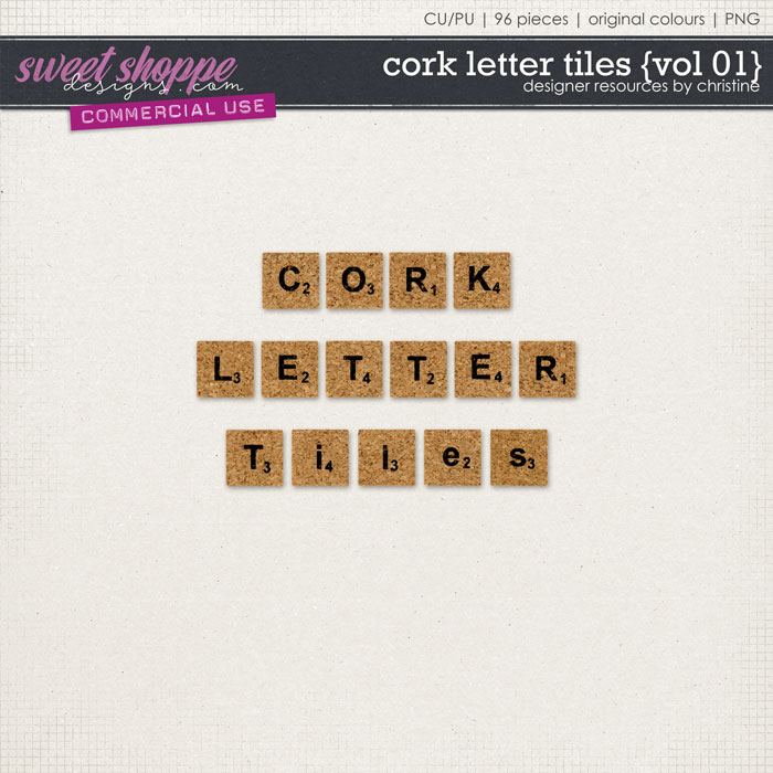 Cork Letter Tiles {Vol 01} by Christine Mortimer