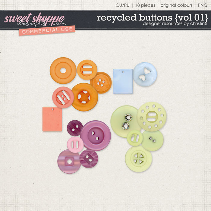 Recycled Buttons {Vol 01} by Christine Mortimer