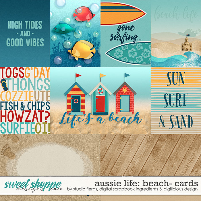 Aussie Life: Beach- CARDS by Digilicious, DSI & Flergs