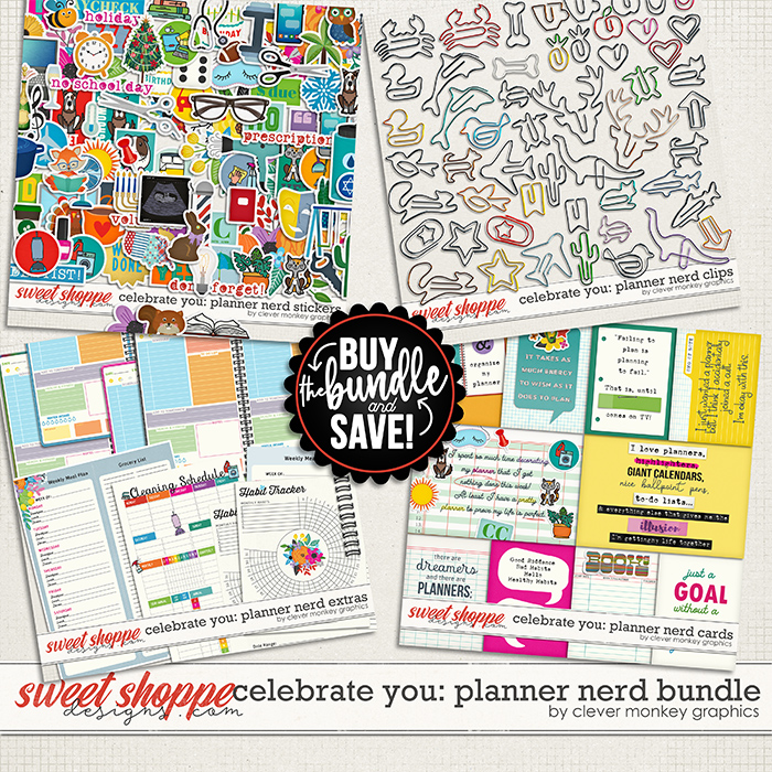 Celebrate You - Planner Nerd Bundle of Add-ons by Clever Monkey Graphics 