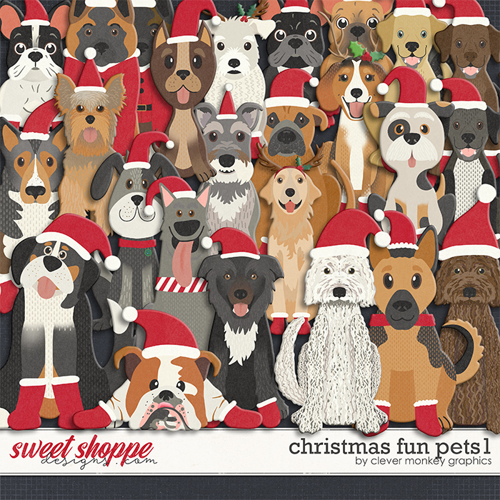 Christmas Fun Pets 1 by Clever Monkey Graphics