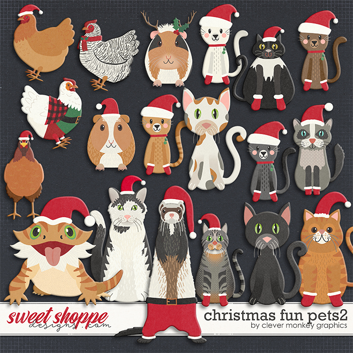 Christmas Fun Pets 2 by Clever Monkey Graphics