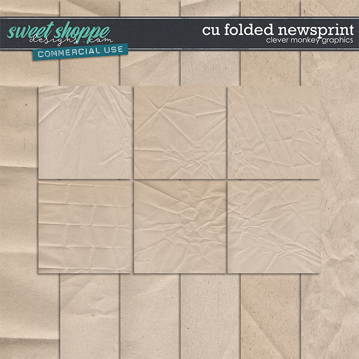 CU Folded Newsprint Papers by Clever Monkey Graphics
