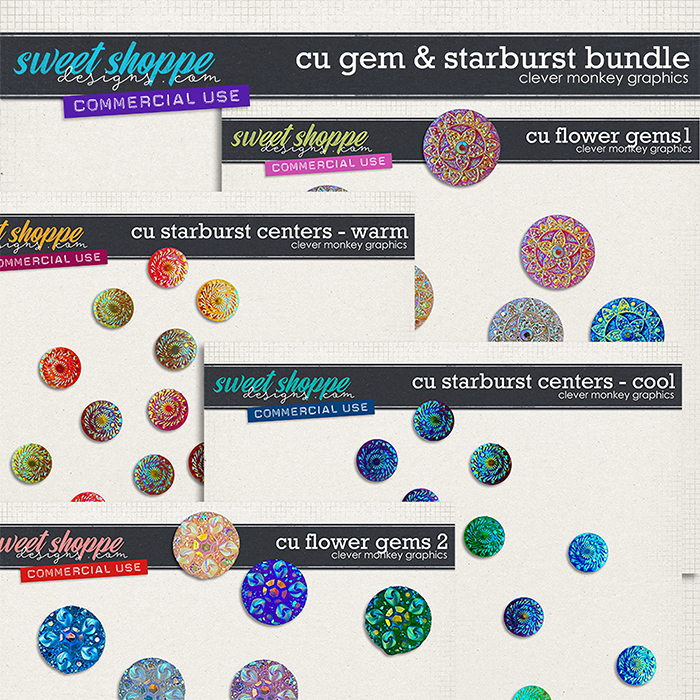 CU Gem & Starburst Bundle by Clever Monkey Graphics
