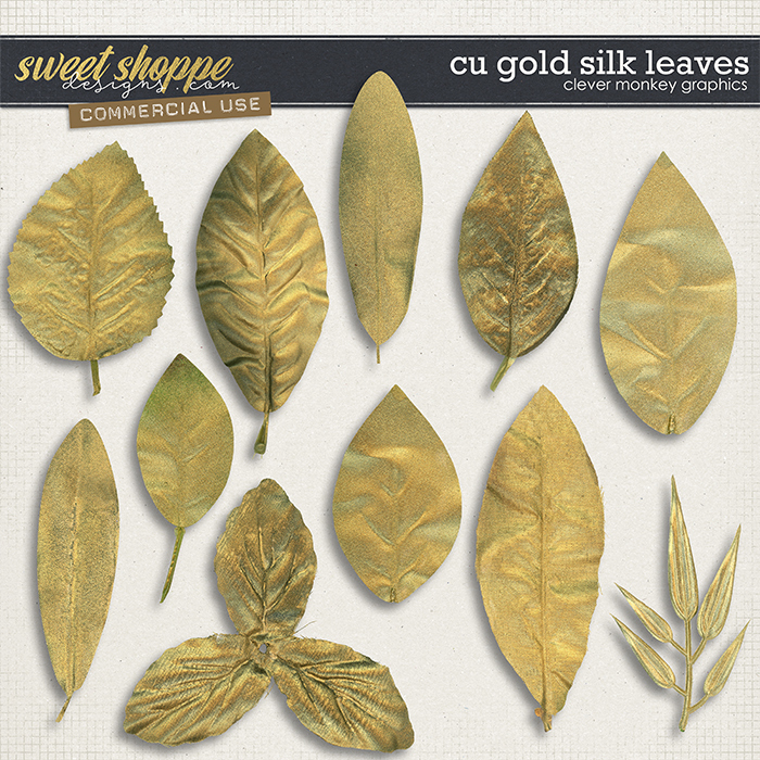 CU Gold Silk Leaves by Clever Monkey Graphics