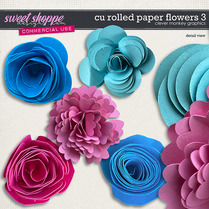 CU Rolled Paper Flowers 3 by Clever Monkey Graphics  