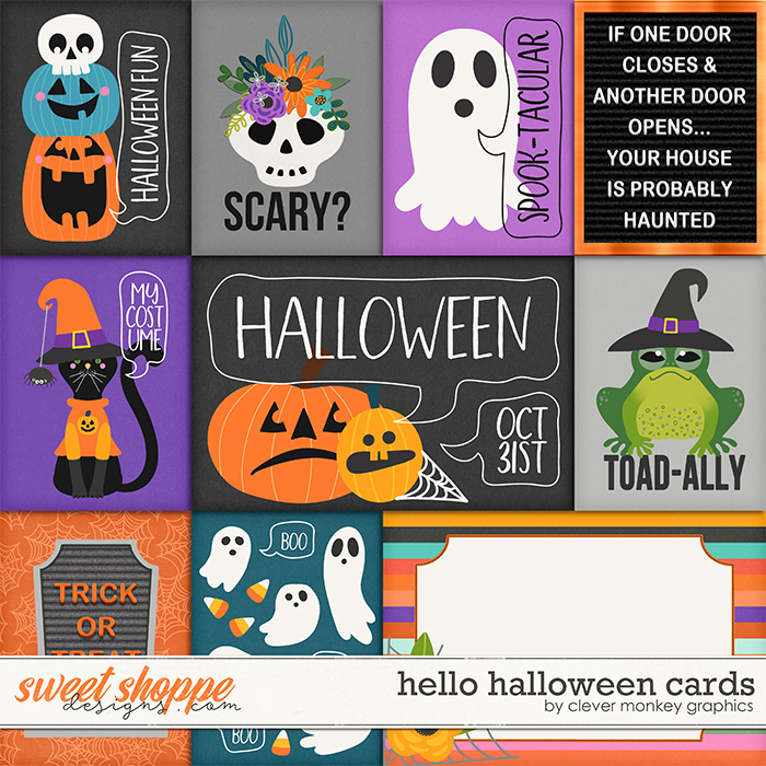 Hello Halloween Cards by Clever Monkey Graphics