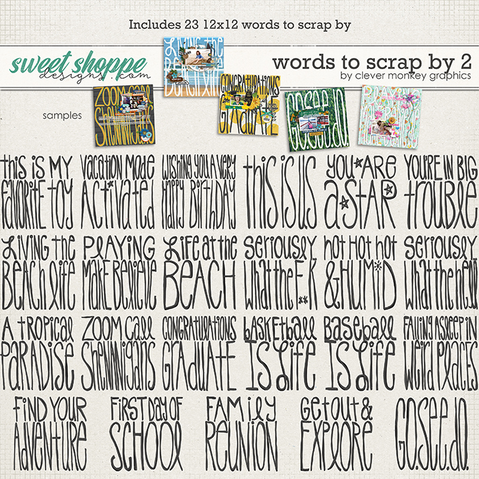Words to Scrap By 2 by Clever Monkey Graphics 
