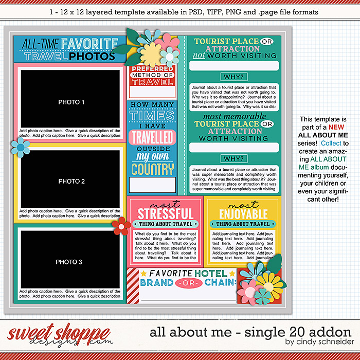 Cindy's Layered Templates - All About Me: Single 20 Add-on by Cindy Schneider