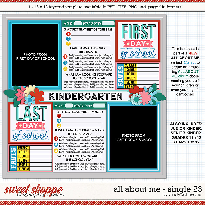 Cindy's Layered Templates - All About Me: Single 23 by Cindy Schneider