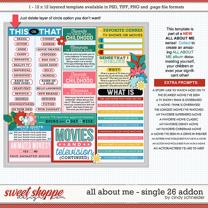 Cindy's Layered Templates - All About Me: Single 26 Add-on by Cindy Schneider