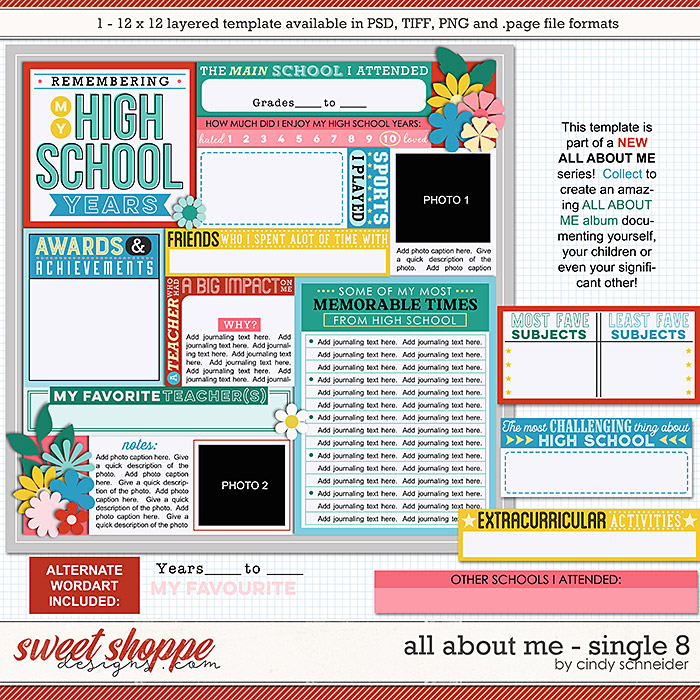 Cindy's Layered Templates - All About Me: Single 8 by Cindy Schneider