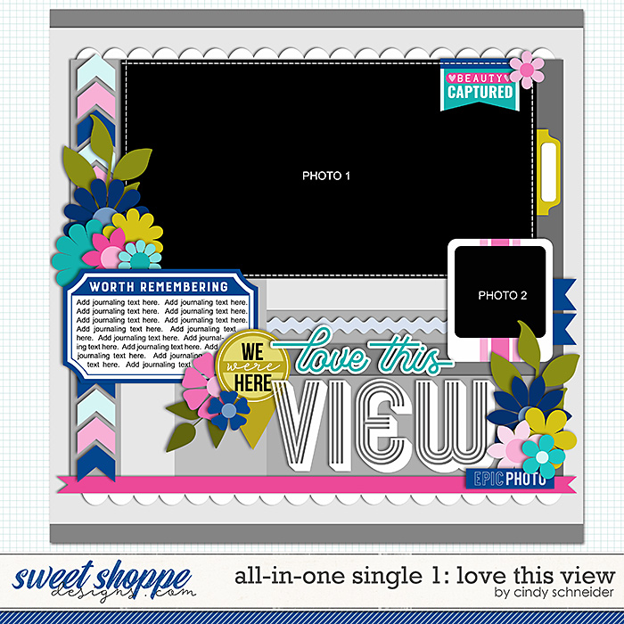 Cindy's Layered Templates - All in One Single 1: Love This View by Cindy Schneider