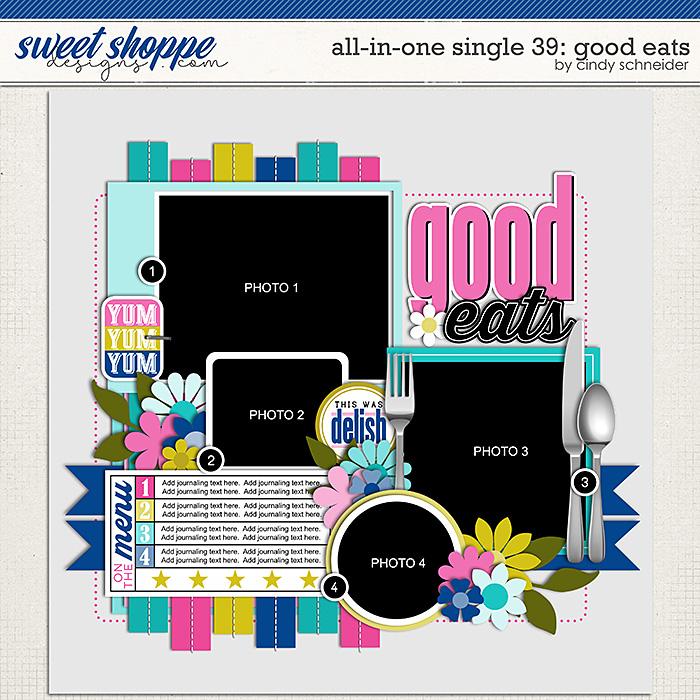 Cindy's Layered Templates - All in One Single 39: Good Eats by Cindy Schneider