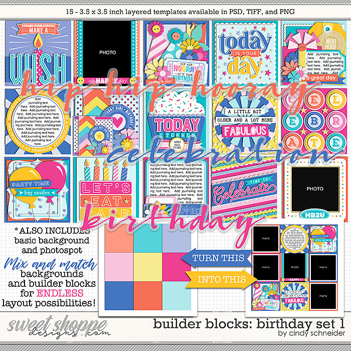Cindy's Layered Templates - Builder Blocks: Birthday Set 1 by Cindy Schneider
