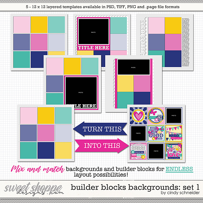 Cindy's Layered Templates - Builder Blocks Backgrounds: Set 1 by Cindy Schneider