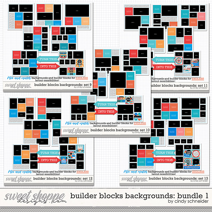 Cindy's Layered Templates - Builder Block Backgrounds: Bundle 1 by Cindy Schneider