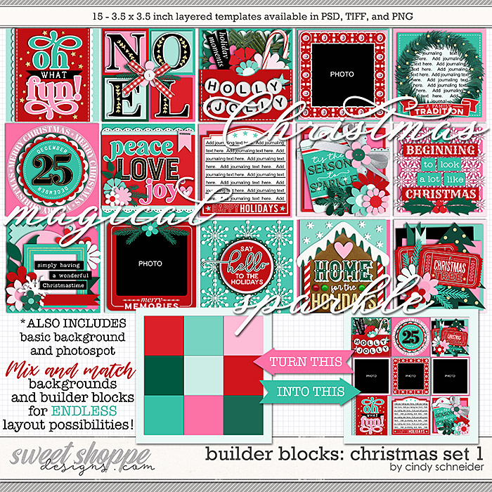 Cindy's Layered Templates - Builder Blocks: Christmas Set 1 by Cindy Schneider