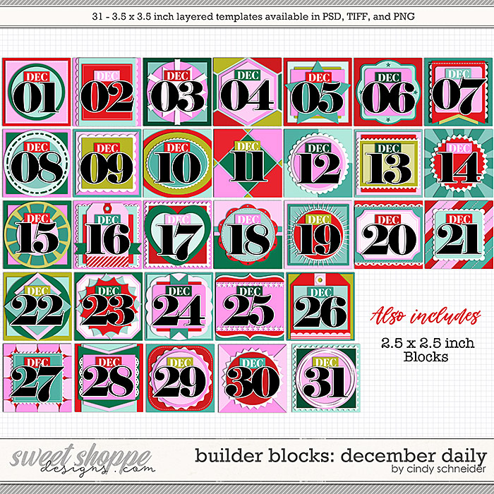 Cindy's Layered Templates - Builder Blocks: December Daily by Cindy Schneider