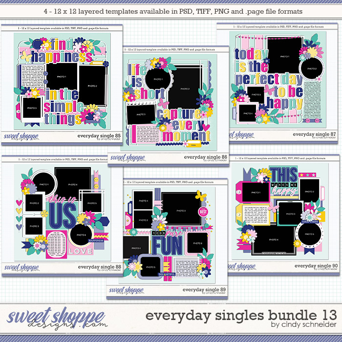 Cindy's Layered Templates - Everyday Singles Bundle 13 by Cindy Schneider
