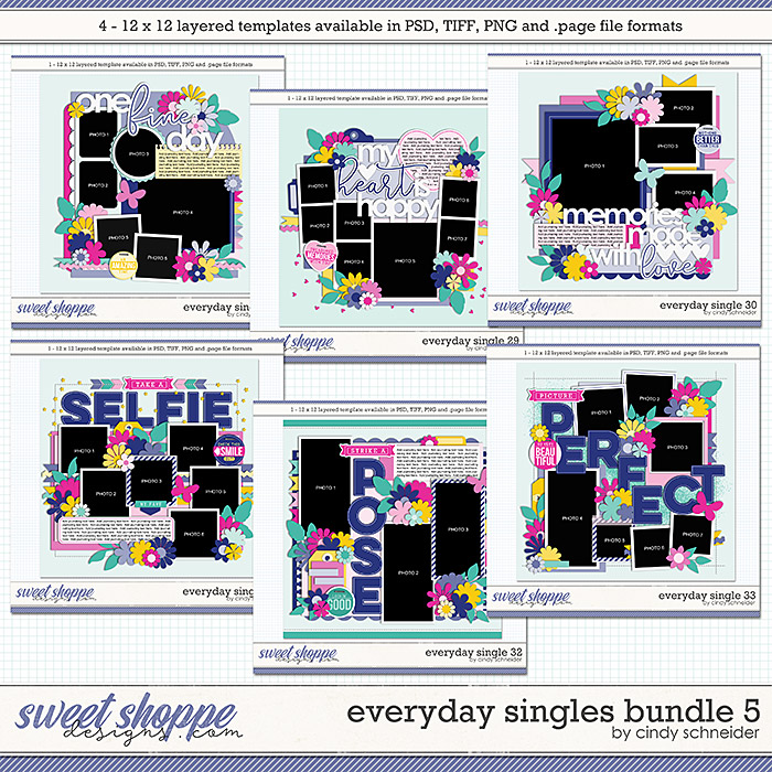 Cindy's Layered Templates - Everyday Singles Bundle 5 by Cindy Schneider
