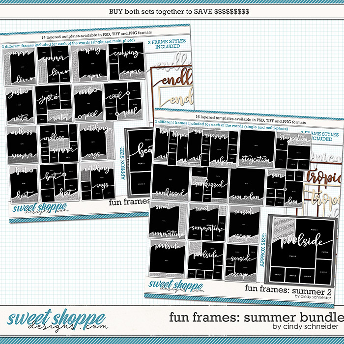Cindy's Layered Templates - Fun Frames Summer Bundle by Cindy Schneider Cindy's Layered Templates - Fun Frames Summer Bundle by Cindy Schneider