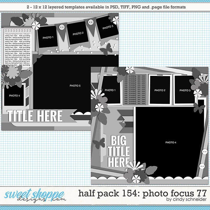 Cindy's Layered Templates - Half Pack 154: Photo Focus 77 by Cindy Schneider
