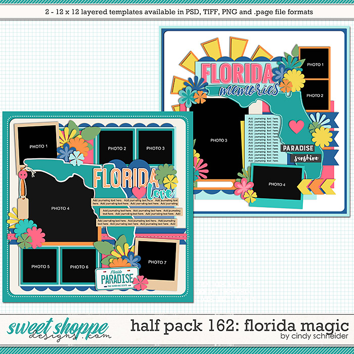 Cindy's Layered Templates - Half Pack 162: Florida Magic by Cindy Schneider Cindy's Layered Templates - Half Pack 162: Florida Magic by Cindy Schneider