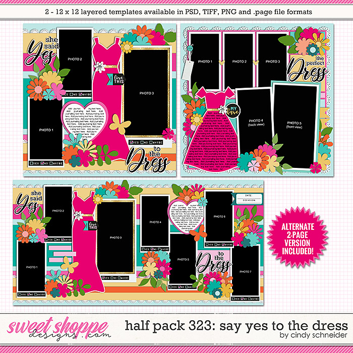 Cindy's Layered Templates - Half Pack 323: Say Yes to the Dress by Cindy Schneider