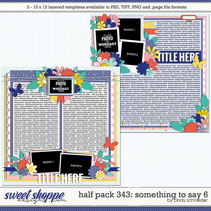 Cindy's Layered Templates - Half Pack 343: Something to Say 6 by Cindy Schneider
