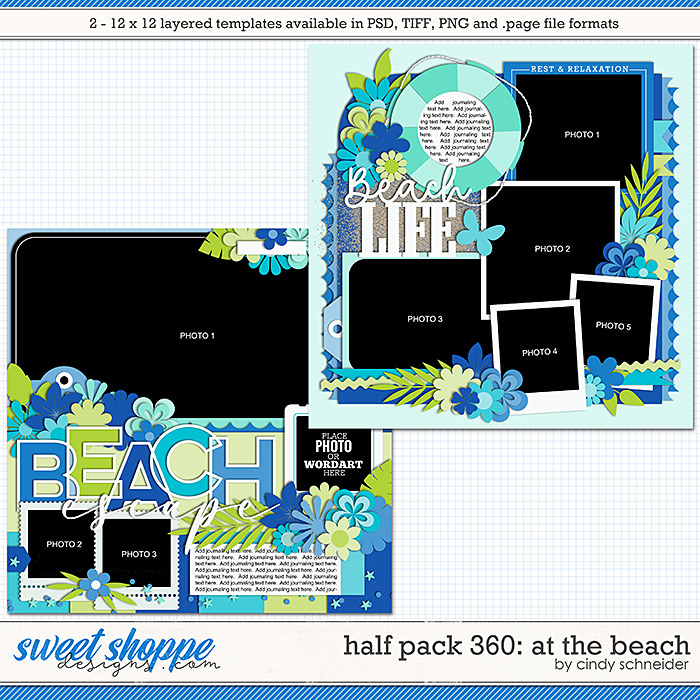 Cindy's Layered Templates - Half Pack 360: at the Beach by Cindy Schneider
