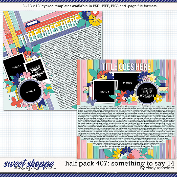 Cindy's Layered Templates - Half Pack 407: Something to Say 14 by Cindy Schneider